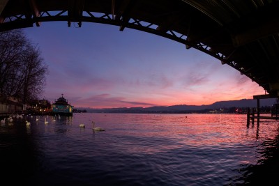 (264) sunset under bridge