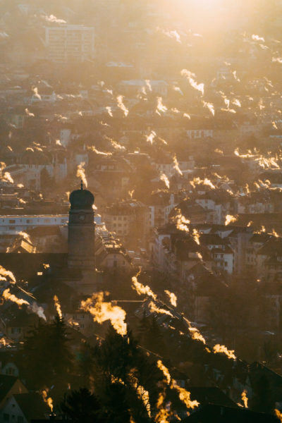 (5) Kaminrauch bei Sonnenaufgang