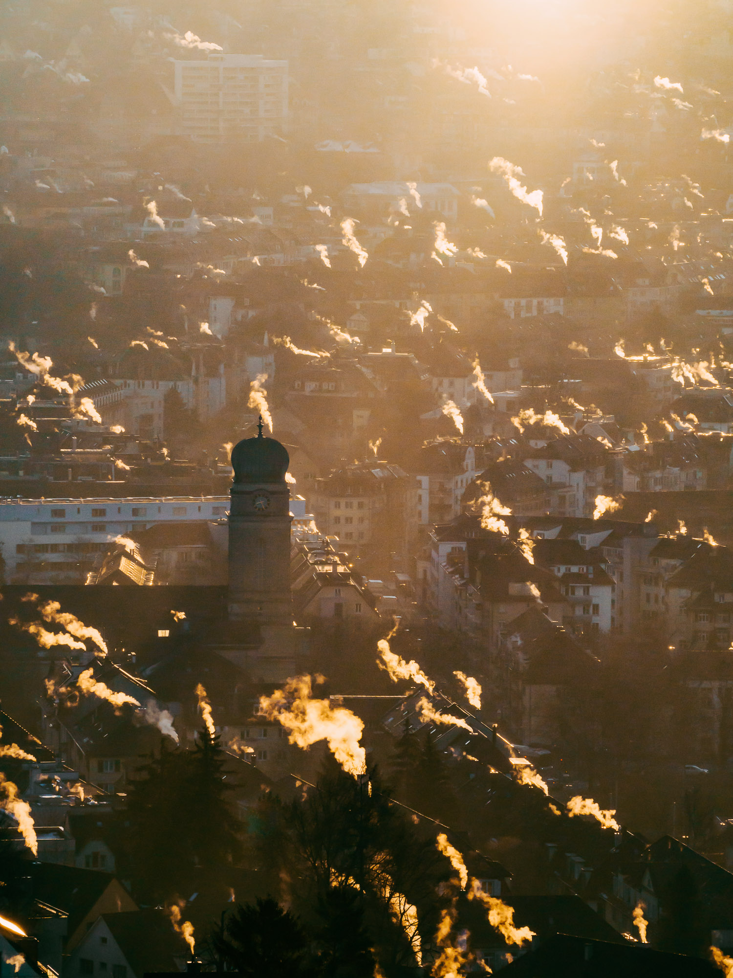 (5) Kaminrauch bei Sonnenaufgang